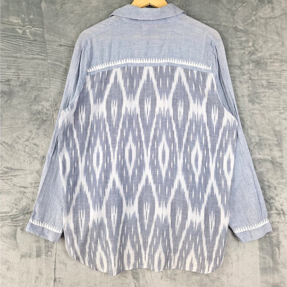 Fresh Produce Blue and White Button Down Shirt